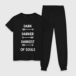 Пижама хлопковая женская Darkest of Souls, цвет: черный