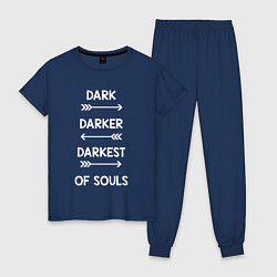 Пижама хлопковая женская Darkest of Souls, цвет: тёмно-синий