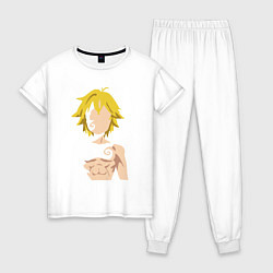 Пижама хлопковая женская Meliodas, цвет: белый