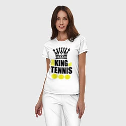 Пижама хлопковая женская King of tennis, цвет: белый — фото 2