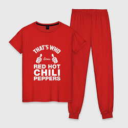 Пижама хлопковая женская That's Who Loves Red Hot Chili Peppers, цвет: красный