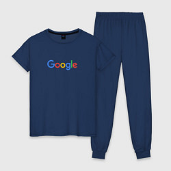 Пижама хлопковая женская Google, цвет: тёмно-синий