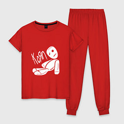 Пижама хлопковая женская Korn Toy, цвет: красный