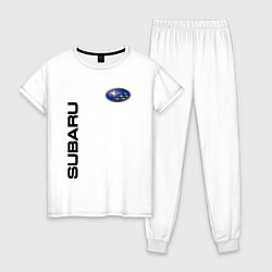 Пижама хлопковая женская Subaru Style, цвет: белый