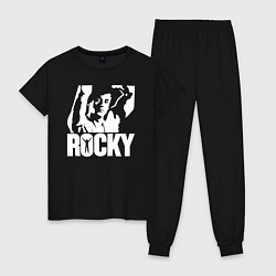 Пижама хлопковая женская Rocky Balboa, цвет: черный