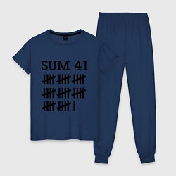 Пижама хлопковая женская Sum 41: Days, цвет: тёмно-синий