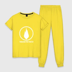 Пижама хлопковая женская TFK: White Fire, цвет: желтый