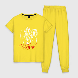 Пижама хлопковая женская Pink Floyd, цвет: желтый