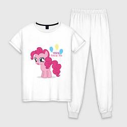 Пижама хлопковая женская Young Pinkie Pie, цвет: белый