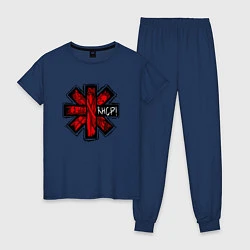 Пижама хлопковая женская Red Hot Chili Peppers, цвет: тёмно-синий
