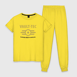 Пижама хлопковая женская Vault Tec, цвет: желтый