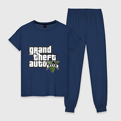 Пижама хлопковая женская GTA Five, цвет: тёмно-синий