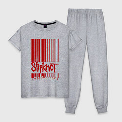 Пижама хлопковая женская Slipknot: barcode, цвет: меланж