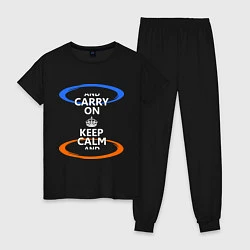 Пижама хлопковая женская Keep Calm & Portal, цвет: черный