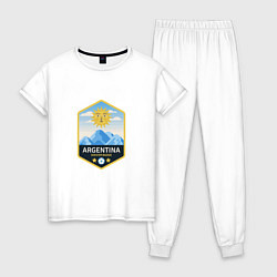 Пижама хлопковая женская Argentina Soccer, цвет: белый