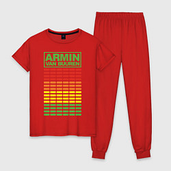 Пижама хлопковая женская Armin van Buuren: EQ цвета красный — фото 1