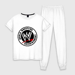 Пижама хлопковая женская World wrestling entertainment, цвет: белый