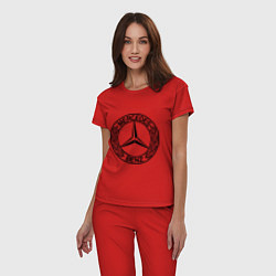 Пижама хлопковая женская Mercedes-Benz, цвет: красный — фото 2