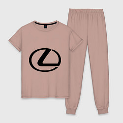 Пижама хлопковая женская Logo lexus, цвет: пыльно-розовый