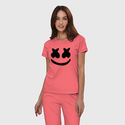 Пижама хлопковая женская Marshmello, цвет: коралловый — фото 2