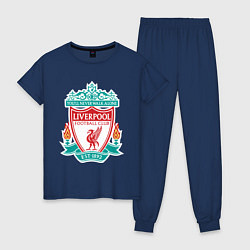 Пижама хлопковая женская Liverpool FC, цвет: тёмно-синий