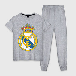 Пижама хлопковая женская Real Madrid FC, цвет: меланж