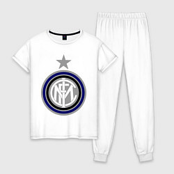 Пижама хлопковая женская Inter FC, цвет: белый
