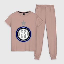 Пижама хлопковая женская Inter FC, цвет: пыльно-розовый