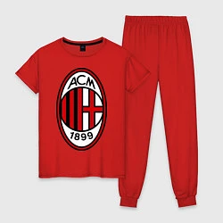 Пижама хлопковая женская Milan ACM, цвет: красный
