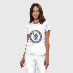Пижама хлопковая женская Chelsea FC, цвет: белый — фото 2