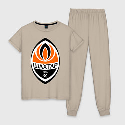 Пижама хлопковая женская ФК Шахтёр, цвет: миндальный