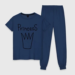 Пижама хлопковая женская PrincesS picture, цвет: тёмно-синий