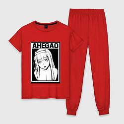 Пижама хлопковая женская AHEGAO, цвет: красный