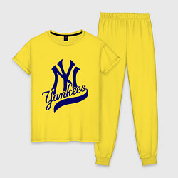 Пижама хлопковая женская NY - Yankees, цвет: желтый