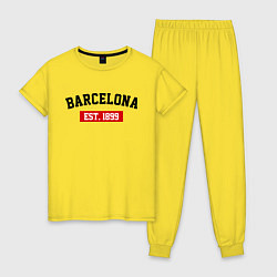 Пижама хлопковая женская FC Barcelona Est. 1899, цвет: желтый
