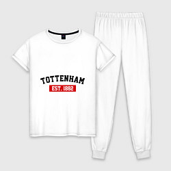 Пижама хлопковая женская FC Tottenham Est. 1882, цвет: белый