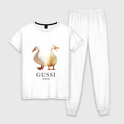Пижама хлопковая женская GUSSI Ga-Ga, цвет: белый