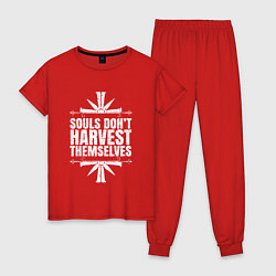 Пижама хлопковая женская Harvest Themselves, цвет: красный