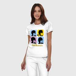 Пижама хлопковая женская The Beatles: pop-art, цвет: белый — фото 2
