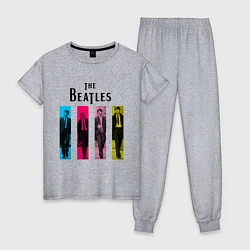 Пижама хлопковая женская Walking Beatles, цвет: меланж