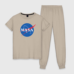 Пижама хлопковая женская NASA: Masa, цвет: миндальный