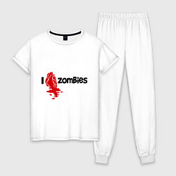 Женская пижама I love zombies