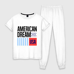Пижама хлопковая женская American Dream, цвет: белый