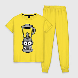 Пижама хлопковая женская Бендер-блендер, цвет: желтый