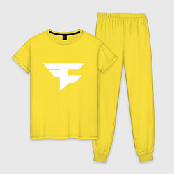 Пижама хлопковая женская FAZE Symbol, цвет: желтый