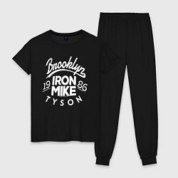 Пижама хлопковая женская Brooklyn: Iron Mike, цвет: черный