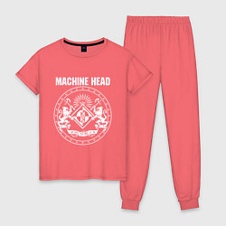 Пижама хлопковая женская Machine Head MCMXCII, цвет: коралловый