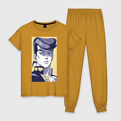 Пижама хлопковая женская Джоскэ Хигашиката, цвет: горчичный