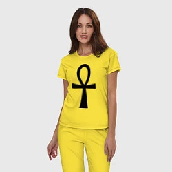 Пижама хлопковая женская Анк, цвет: желтый — фото 2