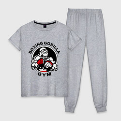 Пижама хлопковая женская Boxing gorilla gym, цвет: меланж